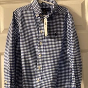 Boys Ralph Lauren gingham cotton shirt size Small